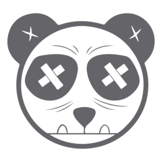 Tough Panda Decal (Grey)